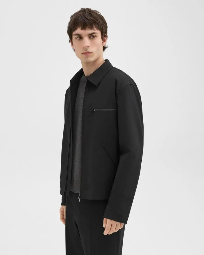 Theory Workwear Jacket In WoolBlend Twill Black Men Outerwear Theory Workwear Jacket In WoolBlend Twill Black Men Outerwear