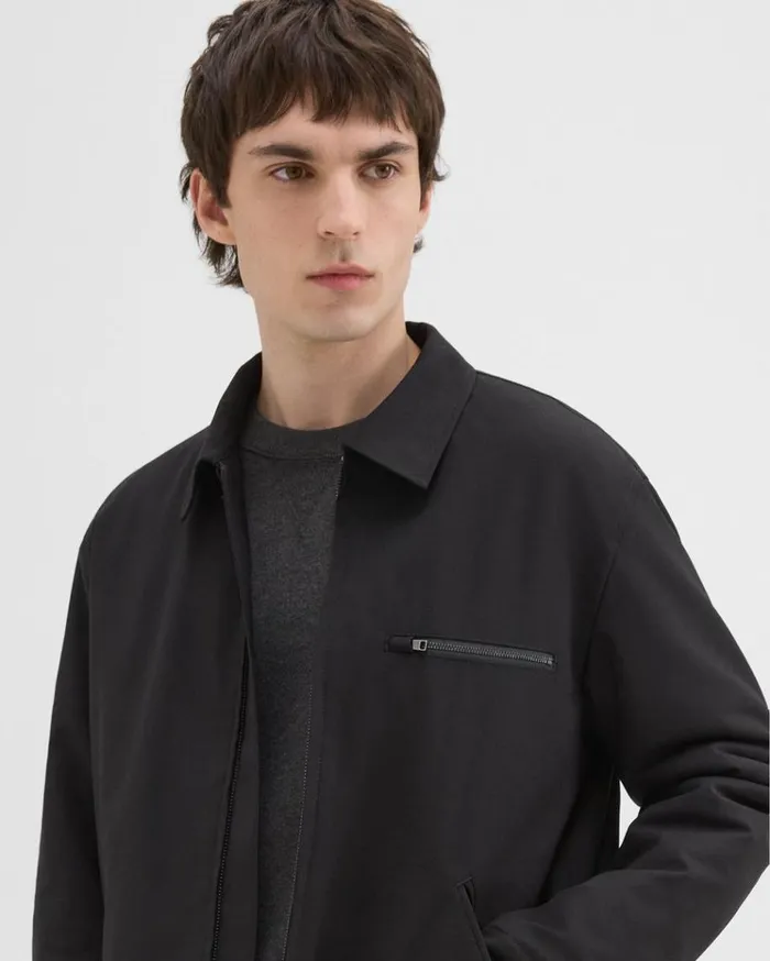 Theory Workwear Jacket In WoolBlend Twill Black Men Outerwear Theory Workwear Jacket In WoolBlend Twill Black Men Outerwear