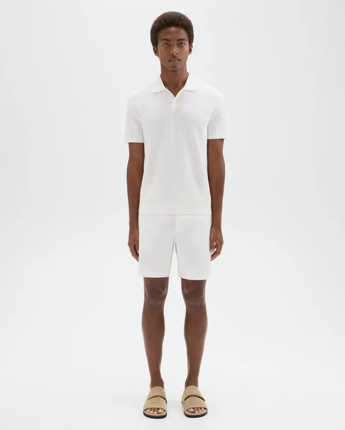 Theory Zaine 7 Short In Organic Cotton White Men Shorts