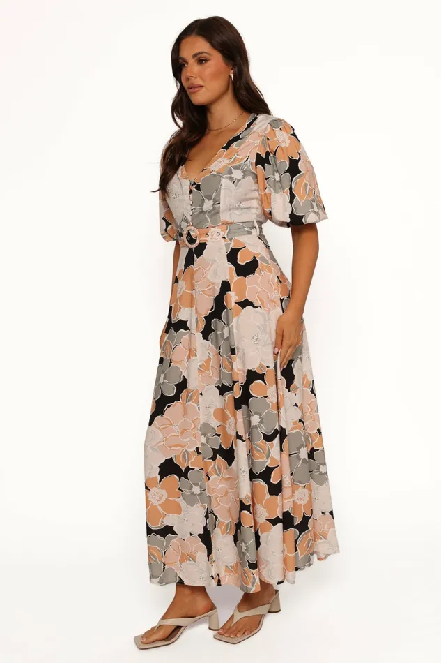 Tiarni Maxi Dress Black Floral Women Fall Dresses Petal and Pup