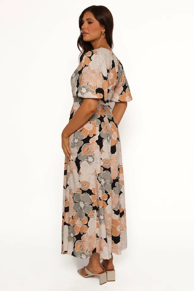 Tiarni Maxi Dress Black Floral Women Fall Dresses Petal and Pup