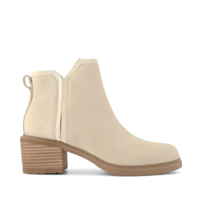 Toms Boots and Booties Hailey Ankle Boot Water Resistant Beige Nubuck Leather 8211 Women