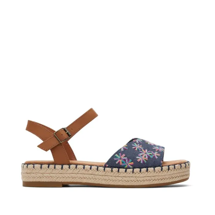 Toms Espadrilles Abby Flatform Espadrille Sandal Navy Floral Embroidered 8211 Women Toms Espadrilles Abby Flatform Espadrille Sandal Navy Floral Embroidered 8211 Women