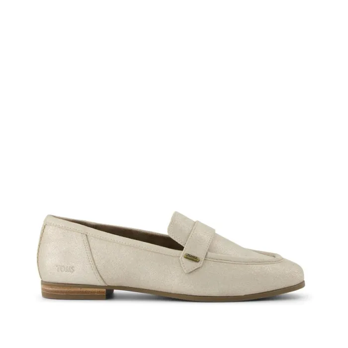 Toms Flats and Loafers Lynette Loafer Champagne Metallic Suede 8211 Women
