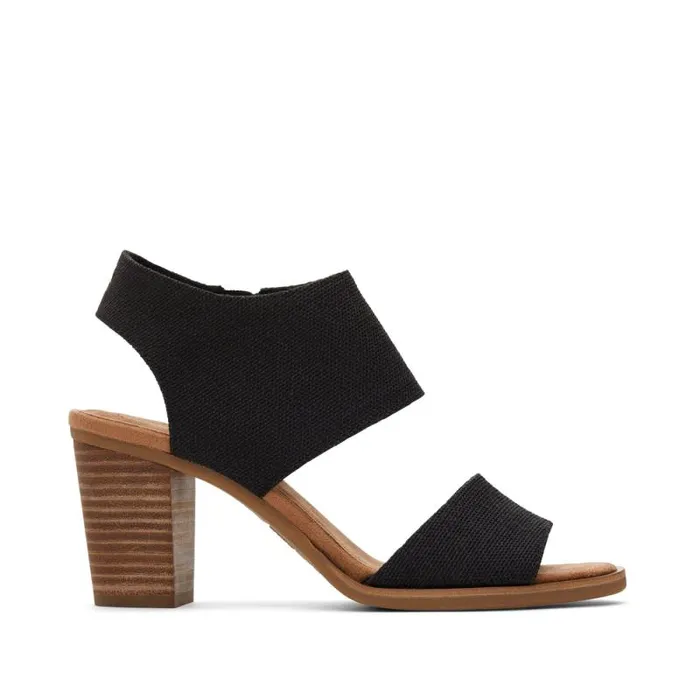 Toms Heels and Wedges Majorca Cutout Heeled Sandal Black 8211 Women