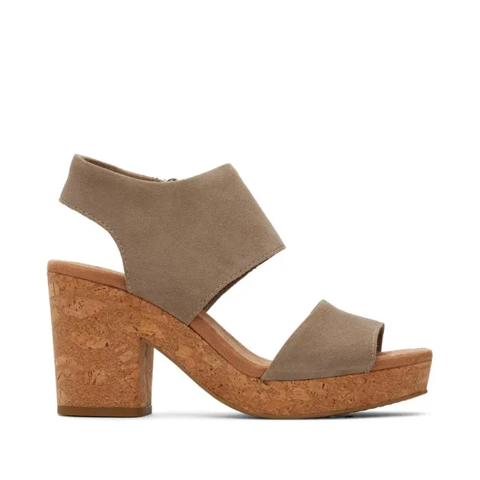 Toms Heels and Wedges Majorca Rope Platform Sandal Suede Dune 8211 Women