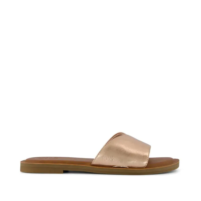 Toms Mules and Slides Shea Slide Sandal Rose Gold Metallic Nappa Leather 8211 Women Toms Mules and Slides Shea Slide Sandal Rose Gold Metallic Nappa Leather 8211 Women