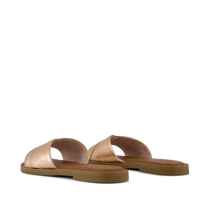 Toms Mules and Slides Shea Slide Sandal Rose Gold Metallic Nappa Leather 8211 Women Toms Mules and Slides Shea Slide Sandal Rose Gold Metallic Nappa Leather 8211 Women