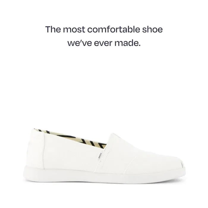 Toms Slip Ons Alpargata Plus White Recycled Cotton Canvas 8211 Women