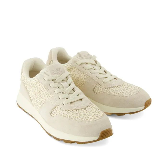 Toms Slip Ons TRVL LITE Retro Runner Sneaker Water Repellent Light Sand Suede And Moroccan Crochet 8211 Women Toms Slip Ons TRVL LITE Retro Runner Sneaker Water Repellent Light Sand Suede And Moroccan Crochet 8211 Women