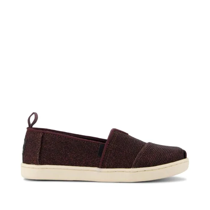 Toms TOMS Classics Alpargata Kids Shoe Blackberry Sparkle Glitter 8211 KidsWomen Toms TOMS Classics Alpargata Kids Shoe Blackberry Sparkle Glitter 8211 KidsWomen