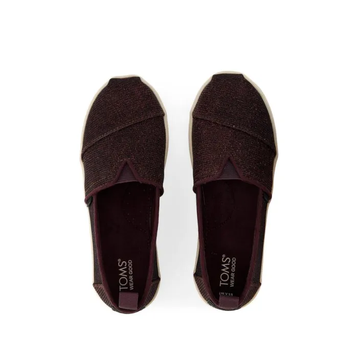 Toms TOMS Classics Alpargata Kids Shoe Blackberry Sparkle Glitter 8211 KidsWomen