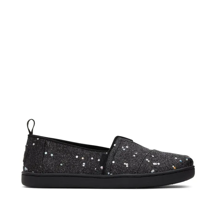 Toms TOMS Classics Alpargata Kids Shoe Cosmic Black Glitter 8211 KidsWomen
