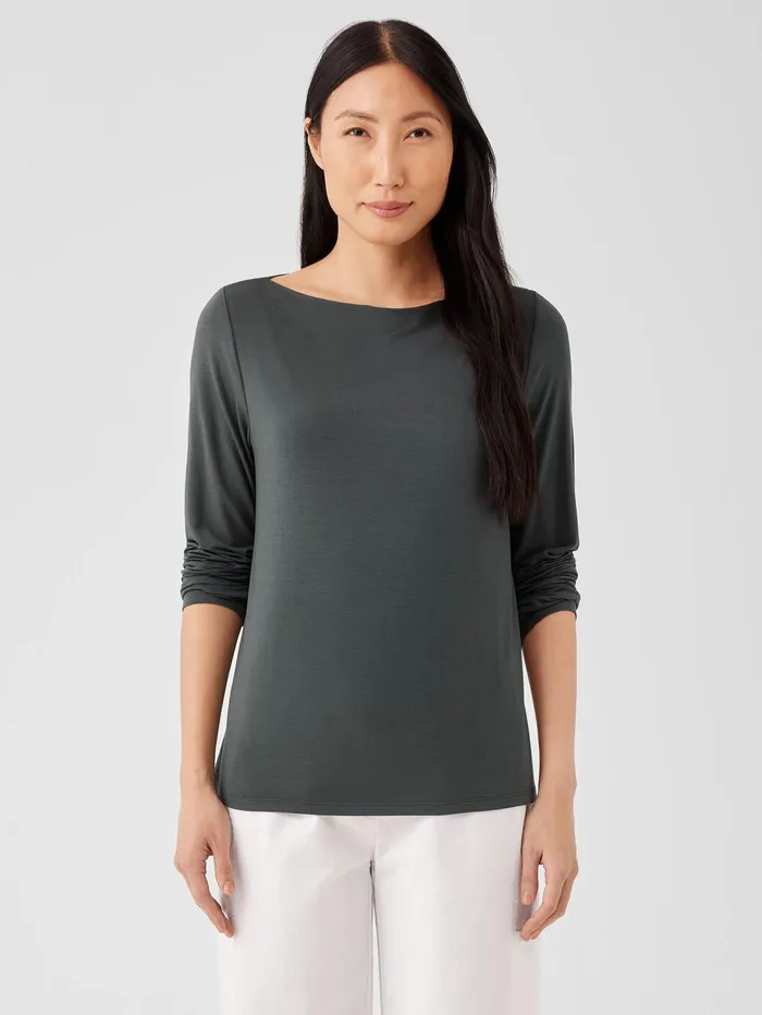 Tops and Tees Women Eileen Fisher Fine Jersey Cowl Neck Top Grove