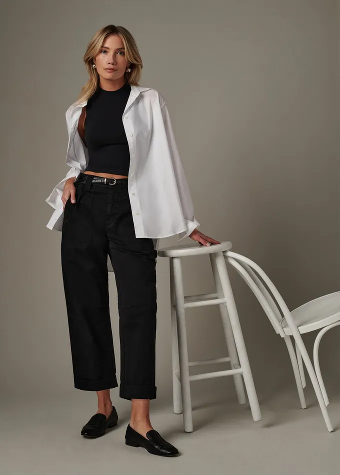 Tops Joe8217s Jeans Women THE BOYFRIEND BUTTON DOWN SHIRT Optic White