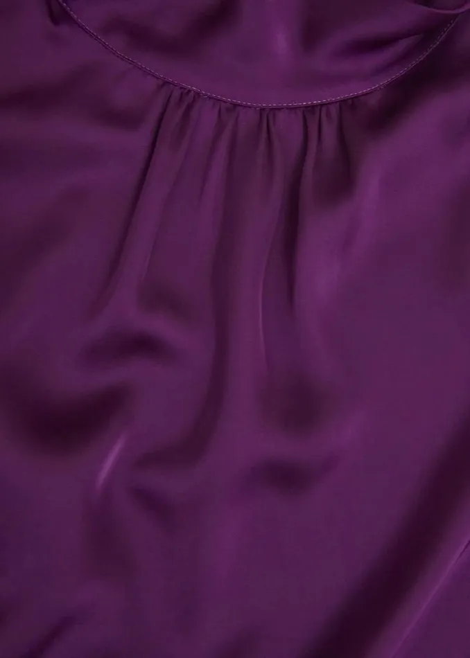 Tops Women HOBBS Eren Satin Blouse Vibrant Purple