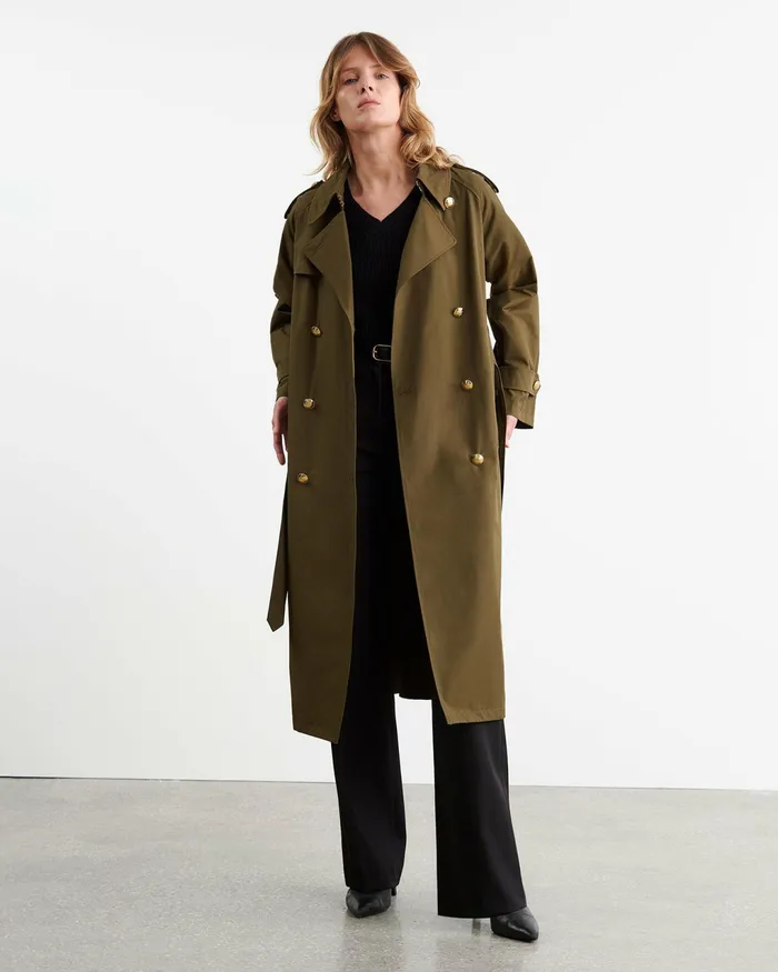 TOUSSAINT TRENCH COAT Olive Green Women Nili Lotan Coats and Outerwear