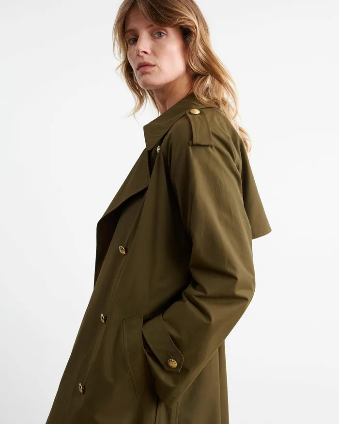 TOUSSAINT TRENCH COAT Olive Green Women Nili Lotan Coats and Outerwear