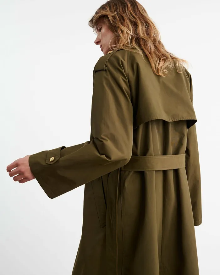 TOUSSAINT TRENCH COAT Olive Green Women Nili Lotan Coats and Outerwear