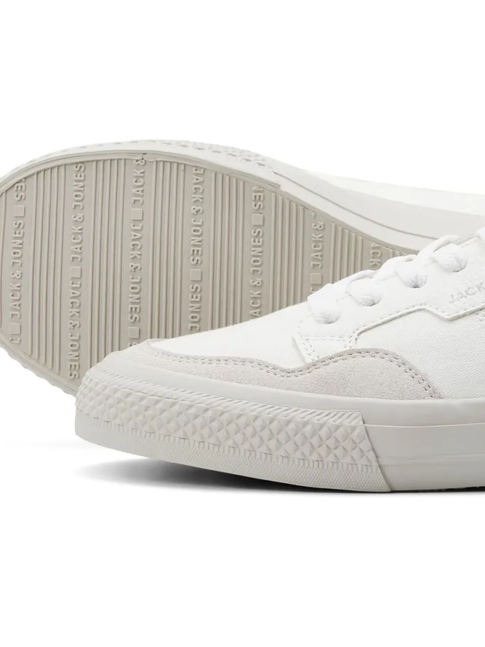 Trainers JACK and JONES Mens FAUX LEATHER LOGO SNEAKERS White Winter White Casaul