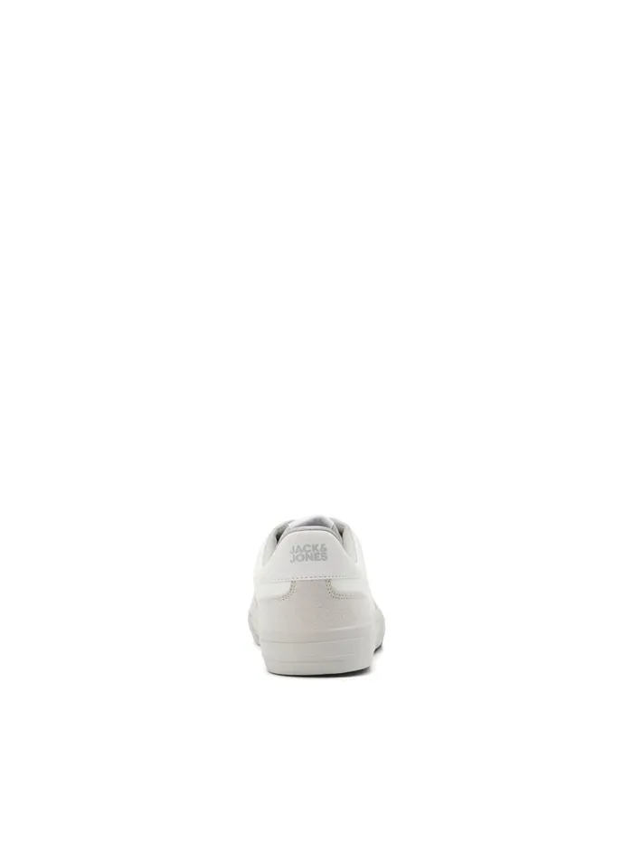 Trainers JACK and JONES Mens FAUX LEATHER LOGO SNEAKERS White Winter White Casaul