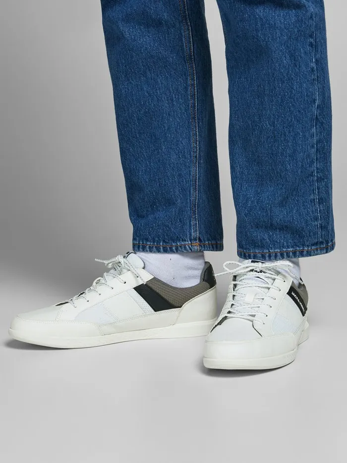 Trainers JACK and JONES Mens FAUX LEATHER SNEAKERS White White Gift for Friend Trainers JACK and JONES Mens FAUX LEATHER SNEAKERS White White Gift for Friend