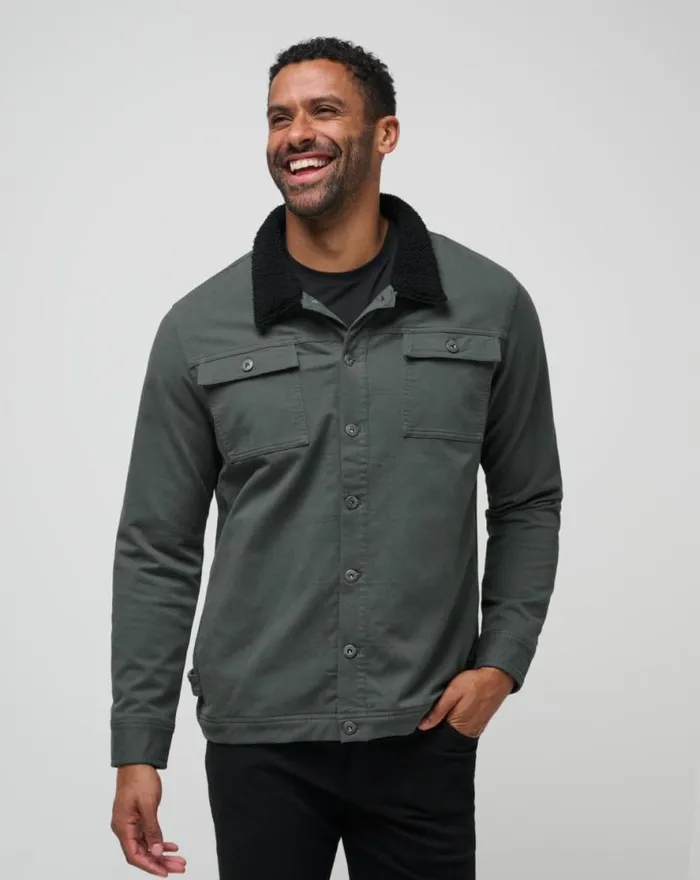 TravisMathew CLOUD DENIM SHERPA JACKET Balsam Green Men Jackets