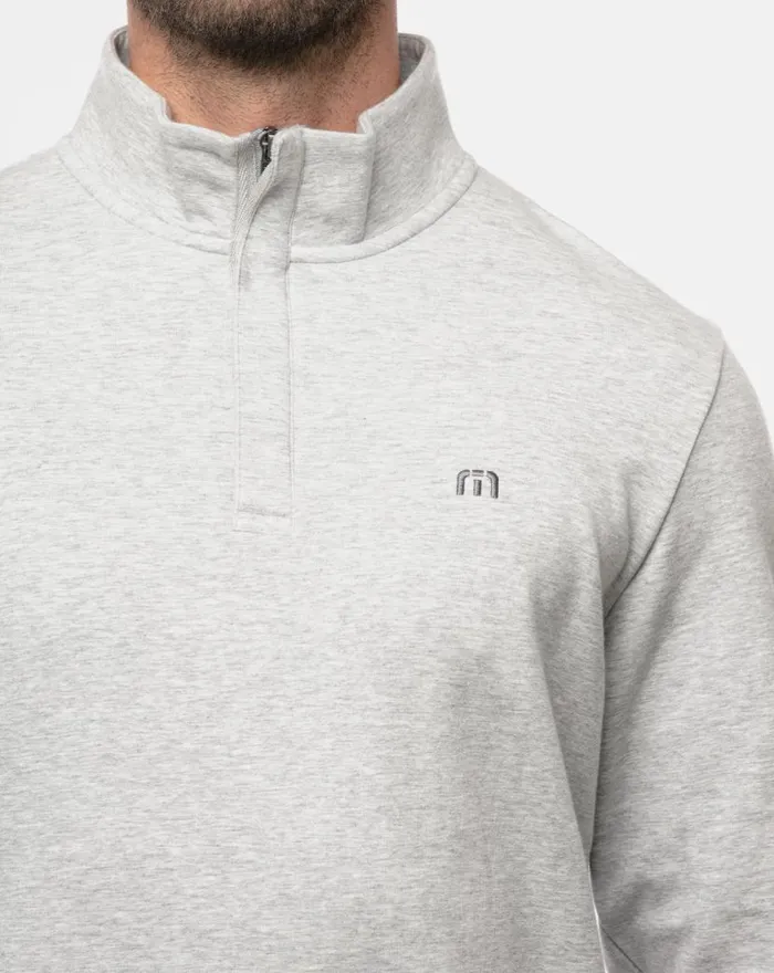TravisMathew CLOUD QUARTER ZIP 20 Heather Light Grey Men Quarter Zips TravisMathew CLOUD QUARTER ZIP 20 Heather Light Grey Men Quarter Zips