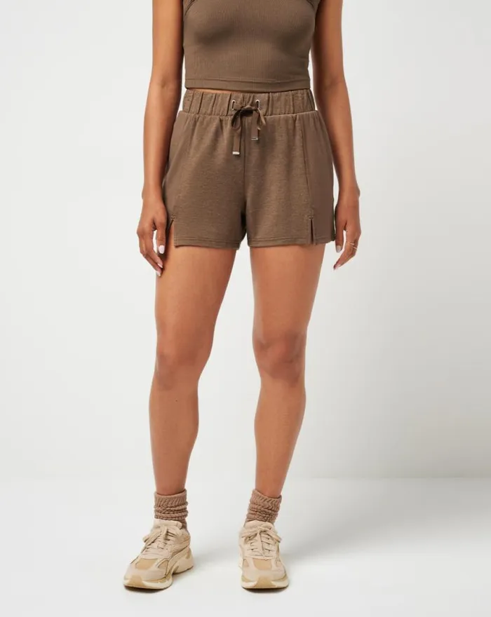 TravisMathew HIDDEN LOCAL SHORT Heather Cocoa Brown Women Shorts TravisMathew HIDDEN LOCAL SHORT Heather Cocoa Brown Women Shorts