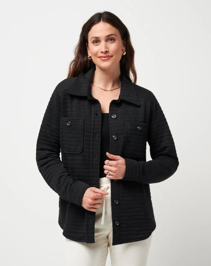 TravisMathew SERENE HORIZON SHACKET Heather Black Women Jackets