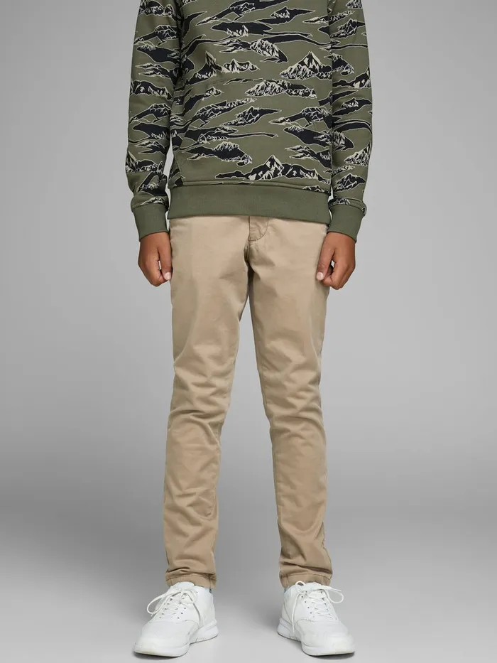 Trousers JACK and JONES Junior BOYS SLIM FIT CHINOS Beige Beige