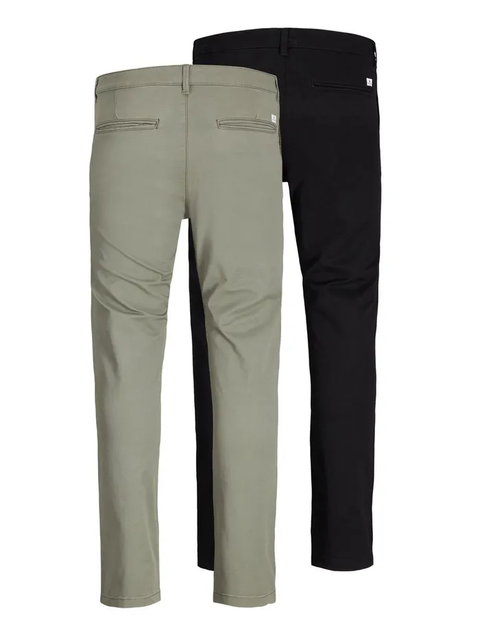 Trousers JACK and JONES Mens 2PACK MARCO CHINOS Beige Black