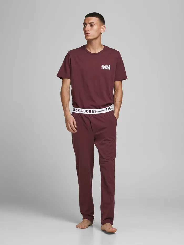 Trousers JACK and JONES Mens 2PIECE LOUNGEWEAR Red Port Royale