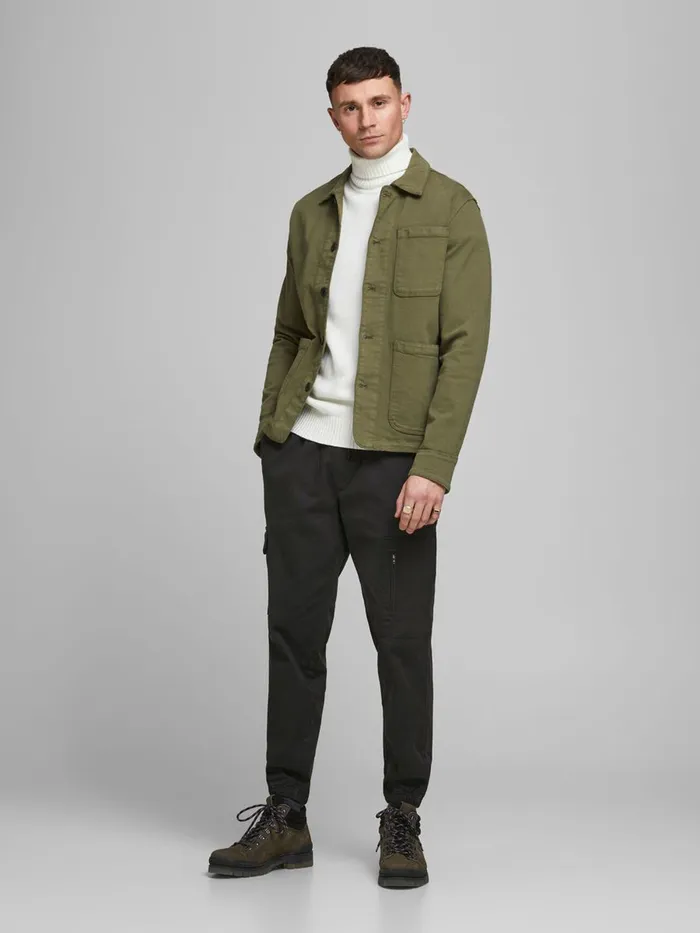 Trousers JACK and JONES Mens ACE HILL AKM CARGO TROUSERS Black Black
