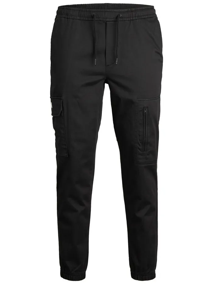 Trousers JACK and JONES Mens ACE HILL AKM CARGO TROUSERS Black Black