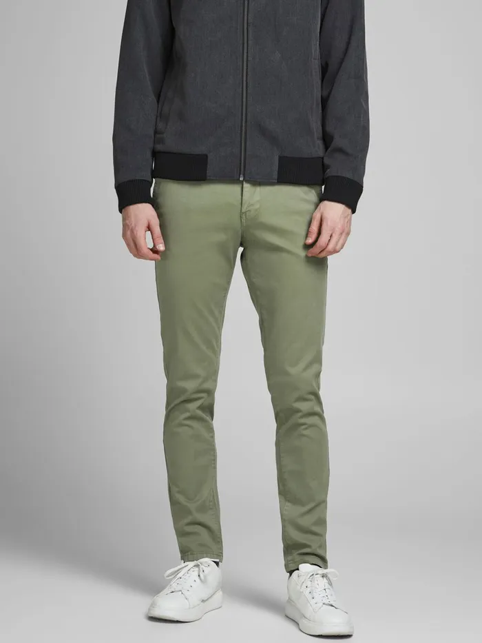 Trousers JACK and JONES Mens MARCO FRED AMA CHINOS Green Deep Lichen Green