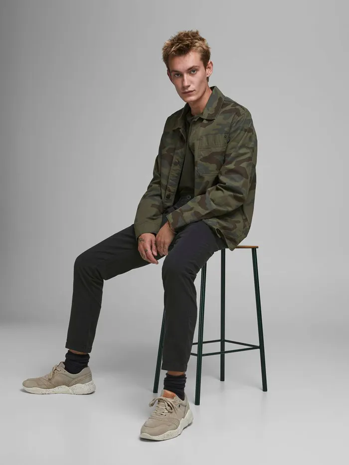 Trousers JACK and JONES Mens MARCO KENSO SLIM FIT CHINOS Black Black