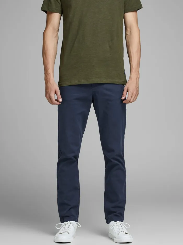 Trousers JACK and JONES Mens ROY JAMES SA CHINOS Blue Navy Blazer