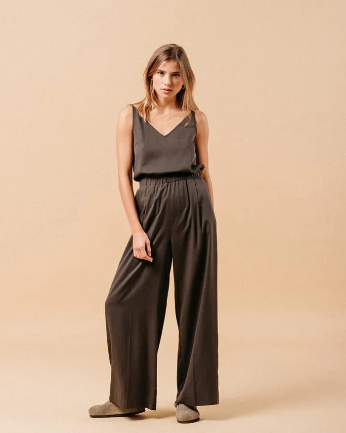 TROUSERS KAKI MATHILDE Shop Grace and Mila HighWaisted Trousers