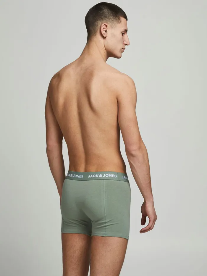 Underwear JACK and JONES Mens 3PACK TRUNKS Green Hawthorn Rose On Sale