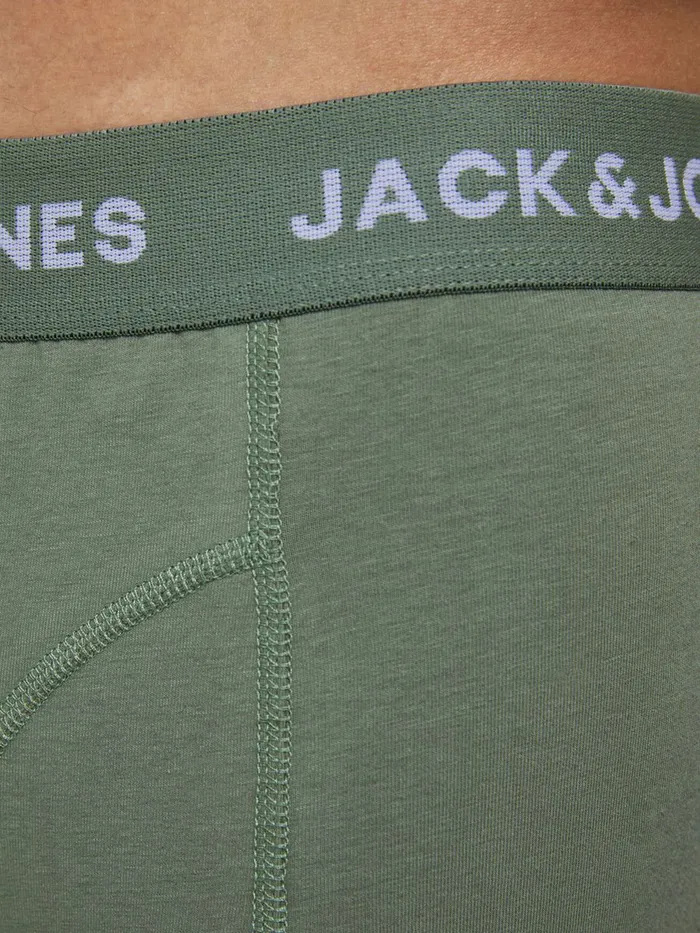 Underwear JACK and JONES Mens 3PACK TRUNKS Green Hawthorn Rose On Sale