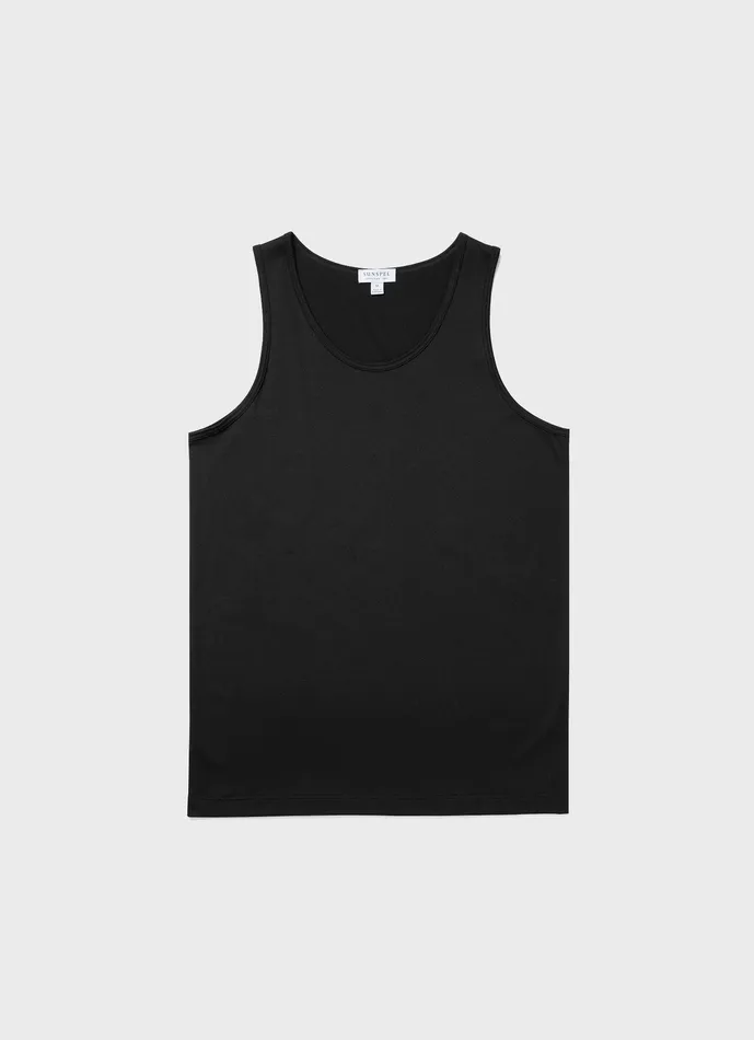 Underwear Tops ussunspel Men Superfine Cotton Underwear Vest Black