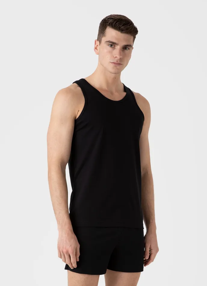 Underwear Tops ussunspel Men Superfine Cotton Underwear Vest Black Underwear Tops ussunspel Men Superfine Cotton Underwear Vest Black