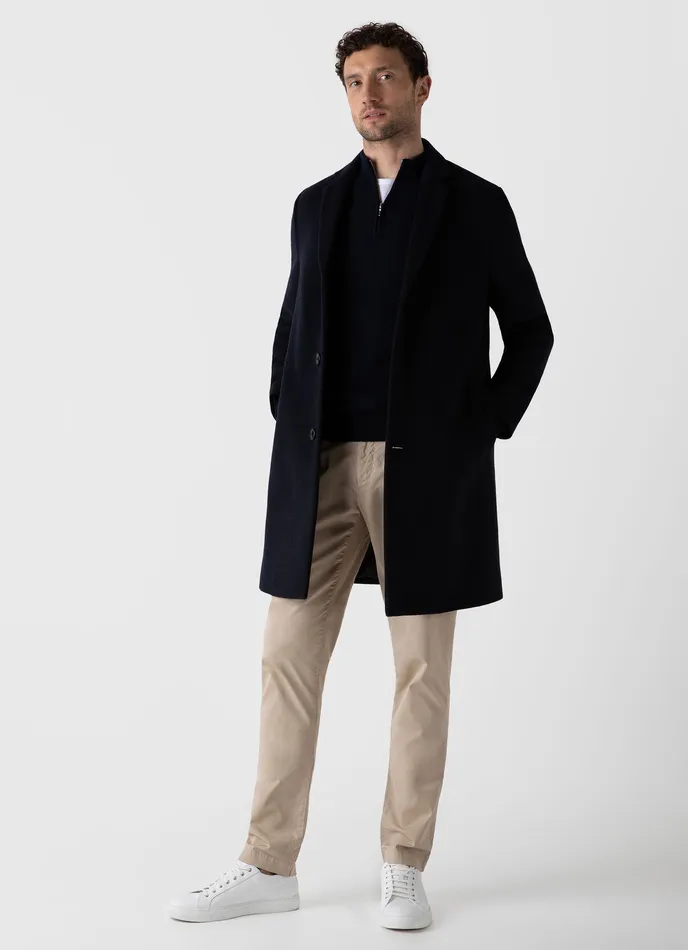 ussunspel Knitwear Men Cashmere Zip Neck Jumper Navy