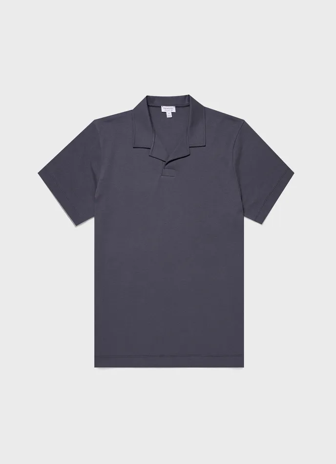 ussunspel Polo Shirts Men Heavyweight Polo Shirt Slate Blue