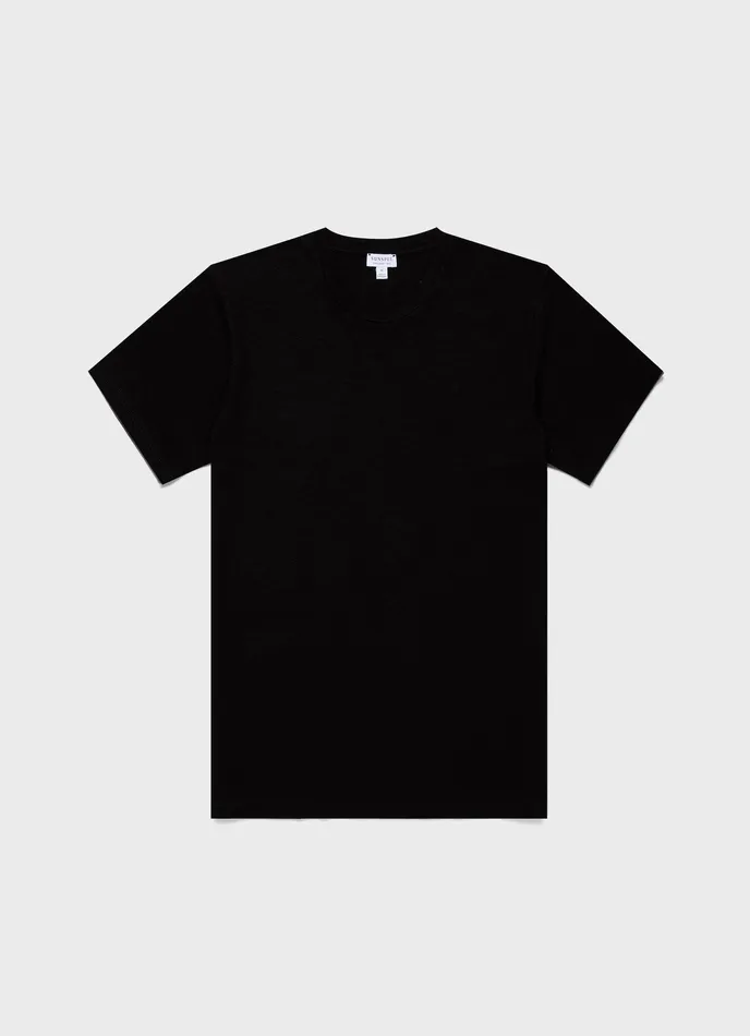 ussunspel Tshirts Men Cotton Linen Tshirt Black