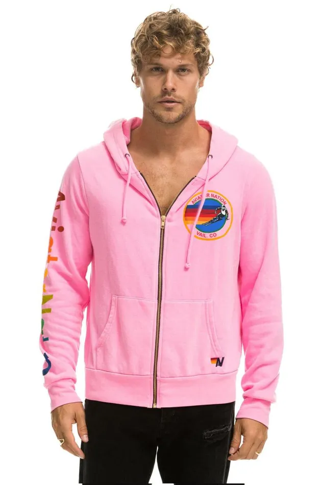 Vail Hoodie 8211 Neon Pink WomenMen Aviator Nation Hoodies