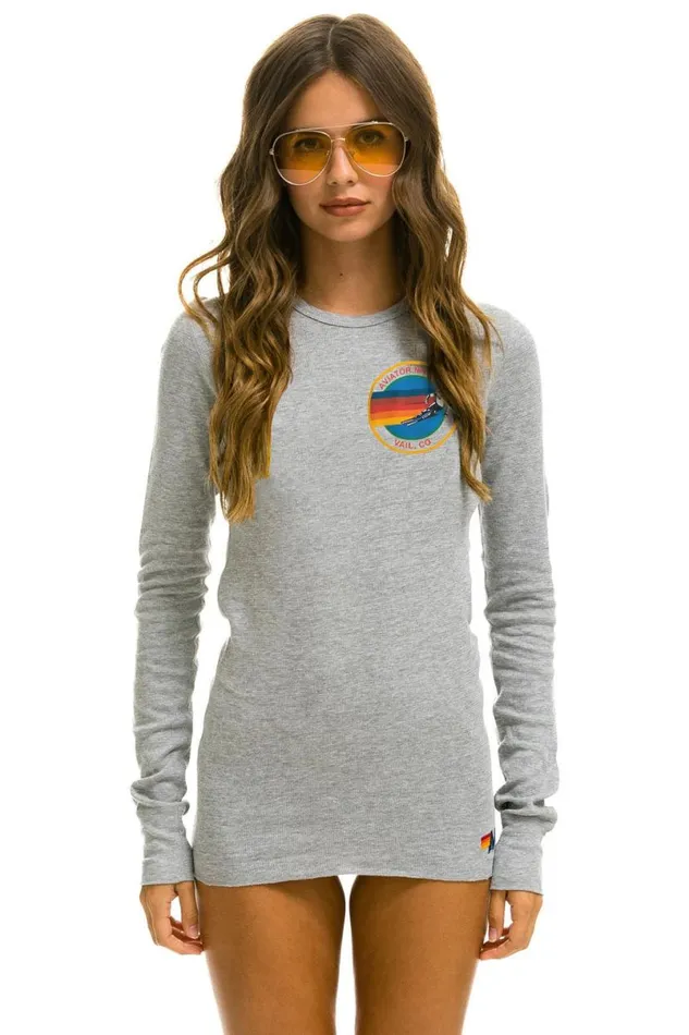 Vail Thermal 8211 Heather Grey Women Aviator Nation Tees