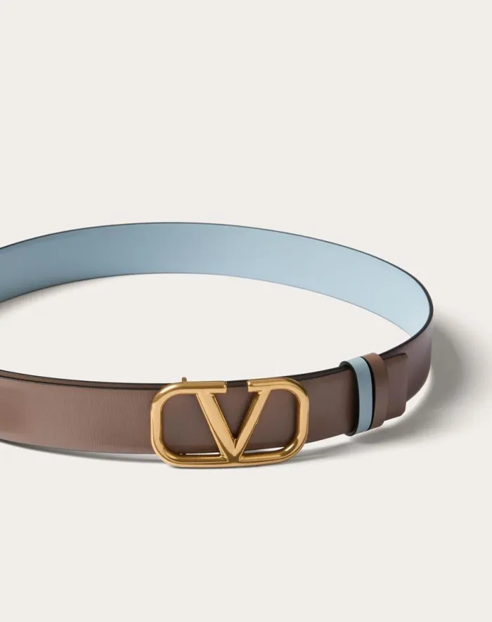 Valentino Belts Woman Reversible Vlogo Signature Belt In Glossy Calfskin 30 Mm For Woman In Saddle Brownblack Saddle Brownblack Valentino Belts Woman Reversible Vlogo Signature Belt In Glossy Calfskin 30 Mm For Woman In Saddle Brownblack Saddle Brownblack