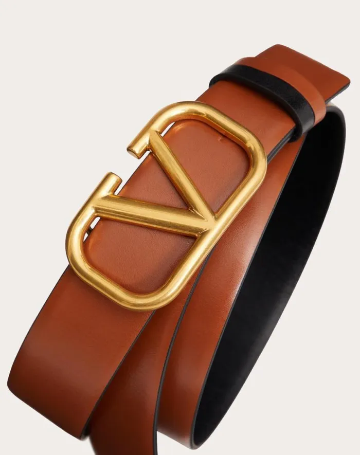 Valentino Belts Woman Reversible Vlogo Signature Belt In Glossy Calfskin 30 Mm For Woman In Saddle Brownblack Saddle Brownblack Valentino Belts Woman Reversible Vlogo Signature Belt In Glossy Calfskin 30 Mm For Woman In Saddle Brownblack Saddle Brownblack